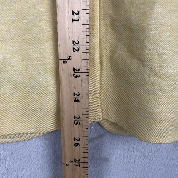 TALBOTS 100% Linen Blazer Women’s‎ Sz 4 Yellow 1 Button Lined Jacket Career - Picture 11 of 12